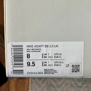 Brand new in the box 2020 Nike Adapt BB Version 2.0
